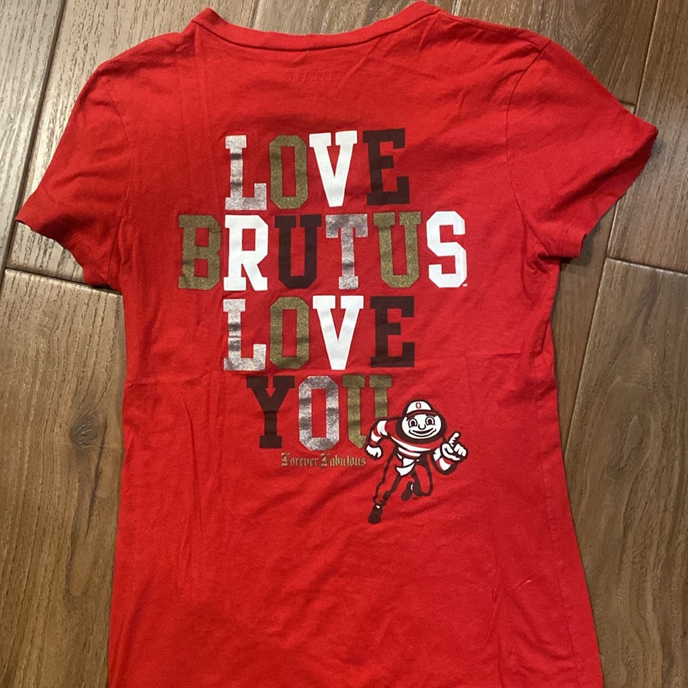Ohio State Buckeyes red V-neck women’s T-shirt